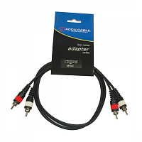 American Dj AC-R/1 Кабель 2 х RCA-папа - 2 х RCA-папа, длина 1 метр, цвет черный