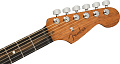 FENDER American Acoustasonic Jazzmaster Tungsten моделирующая полуакустическая гитара, цвет черный, чехол в комплекте