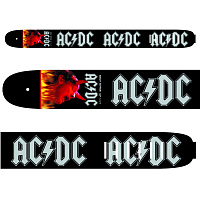 Perri's P35ACDC-1030 Кожаный ремень 3,5" для гитары, надпись AC/DC