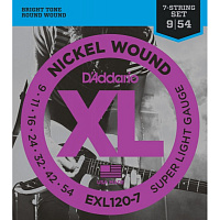 D'ADDARIO EXL120-7 струны для 7-струнной электрогитары, Super Light, никель
