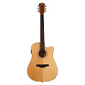 ROCKDALE Aurora D3-E Gloss C NAT электроакустическая гитара дредноут с вырезом, цвет натуральный, глянцевое покрытие