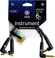 PLANET WAVES PW-PRA-205 набор из 2-х кабелей Custom jack-jack (угловые), длина 15 см