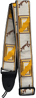 FENDER 2' MONOGRAMMED WHITE/BROWN/YELLOW STRAP  ремень для гитары белый с коричневым логотипом Fender и желтыми полосами