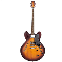 EART E-335 Brown Sunburst полуакустическая электрогитара, цвет санберст
