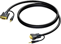 Procab CLV115/10 Кабель D-sub HD15, mJack 3.5мм стерео (вилка-вилка) (AWG 28), 10 м
