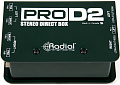Radial ProD2 двухканальный дибокс, вход 2x 1/4"TRS, сквозной 2x 1/4" TRS, выход 2 x XLR