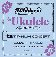 D'ADDARIO EJ87C струны для укулеле Concert, серия Titanium