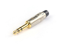 AuraSonics JMA3-G кабельный разъем Jack 6.3 мм TRS (стерео) штекер, позолоченные контакты, матовый никель