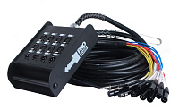 PROAUDIO MCS-0804-20ME  Мультикор со сценической коробкой: 8 входов XLR, 4 выхода XLR; кабельные разъемы: 8 вых. XLR, 2 вх. XLR, 2 вх. TRS, 20 метров