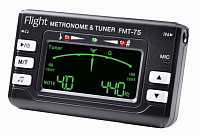 FLIGHT FMT-75 метро-тюнер (хроматический, гитара, бас-гитара, скрипка, укулеле), выход для наушников