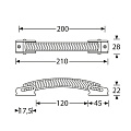 Adam Hall 3428  Ручка для кейса, металл, 210х28 мм
