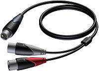 Procab CLA735/2 Кабель-переходник с разъема XLR (розетка) на два разъема XLR (вилка), 2 м