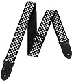DUNLOP D38-31BK B&W Check 2" Ремень гитарный, жаккард, черно-белые шахматные квадраты