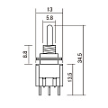 Hosco H-ON-ON-ON-B  Мини-тумблер 3-позиционный on-on-on,  цвет черный