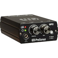 PreSonus HP2 усилитель для наушников портативный с креплением на пояс или мик.стойку, питание 9В батарея или адаптор, громкость, панорама, вх.кабель