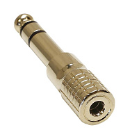 Adam Hall 7543 G  переходник 3.5 stereo Jack(F) - 6.3 stereo Jack(M), позолоченный