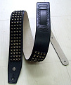 DUNLOP BMF06BK 2.5'' Distressed Black Studs Ремень гитарный кожаный, тертые черные квадратные шипы