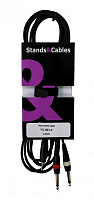 STANDS & CABLES YC-001-3  кабель распаянный мини-Jack 3,5мм стерео - 2xJack 6.3 мм. моно, длина 3 м.