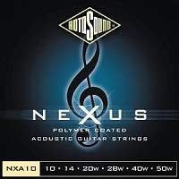 ROTOSOUND NXA10 STRINGS COATED TYPE струны для акустической гитары, с полимерным покрытием, 10-50