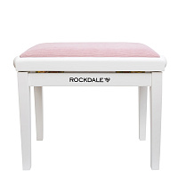 ROCKDALE RHAPSODY 131 SV WHITE PINK деревянная банкетка с регулировкой высоты, цвет белый, сиденье - розовый вельвет