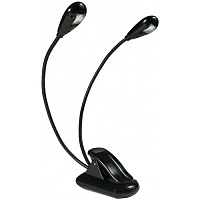 K&M 85640-000-55 Mighty Bright Duble Flex подсветка для нот на прищепке, 2 LED, от батарей 3 х AAA