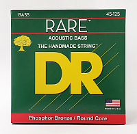 DR RPB5-45 струны для 5-струнной акустической бас-гитары, калибр 45-125, серия RARE™, обмотка фосфористая бронза, покрытия нет