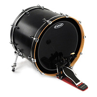 EVANS BD22EMADONX  пластик 22'' для бас барабана однослойн. черный, с демп. кольцом