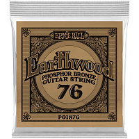 ERNIE BALL 1876 одиночная струна для акустической гитары Earthwood Phosphor Bronze, калибр .076