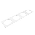 Kondator 935-PF04W Прямоугольная рамка для установки 4 встраиваемых розеток. Размеры (ШxГxВ) 436,5х105х2 мм. Цвет белый