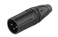 ROXTONE RX3M-BS Разъем XLR кабельный, "папа", 3-контактный, цвет черный, HQ