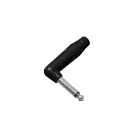 Amphenol ACPM-TB разъем 1/4" (6.35 мм) моноджек, штекер, угловой, корпус из пластика, цвет черный