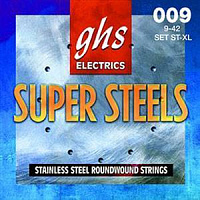 GHS ST-XL Струны для электрогитары, нержавеющая сталь, круглая обмотка, 9-11-16-24-32-42