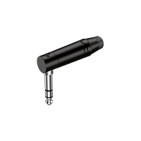 ROXTONE RJ3RPP-BK-BN Разъем 6.3 мм stereo Male Jack угловой, цвет черный, покрытие контактов никель, максимальный размер кабеля 7 мм