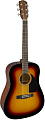 FENDER CD-60 DREAD V3 DS SB WN акустическая гитара, цвет санберст