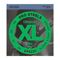 D'ADDARIO EPS220 струны для 4-струнной бас-гитары, сталь, Long, Pro Steels round, Super Light, 40-95