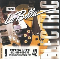 LA BELLA 60PXL  металлические струны - натяжение Extra Light (009-012-016-022w-032-042), нержавеющая сталь, круглая обмотка