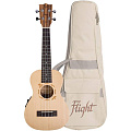 FLIGHT DUC525 EQ SP/ZEB  укулеле концерт со звукоснимателем, верхняя дека массив ели, корпус зебрано,  чехол в комплекте