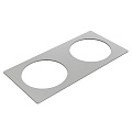 Kondator 935-PF02 Прямоугольная рамка для установки 2 встраиваемых розеток. Размеры (ШxГxВ) 215,5х105х2 мм. Цвет серебристый