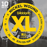 D'ADDARIO EXL125-10P Набор из 10 комплектов струн D'ADDARIO EXL125