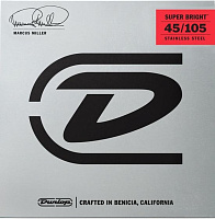 DUNLOP DBMMS45105 Marcus Miller Super Bright Bass Strings 45-105 струны для бас-гитары