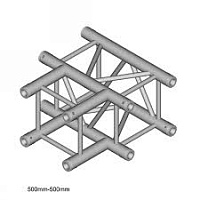 Dura Truss DT 34 T35-T T-joint  секция фермы серии DT34, Т-образная, угол 90°, W-30см. Труба диметр 50мм, толщина стенки 2мм. Клепления в комплекте. Вес 5.9кг
