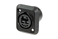Neutrik NO2-4FDW-1-A панельный DUO разъем 4 контакта, 1 LC-Duplex сокет с заземл. контактом, черный хром, IP65