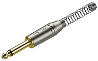 ROXTONE RJ2PP-NG Разъем  jack 1/4" моно с пружиной, размер 118,4*14, максимальный диаметр кабеля 7 мм с пружиной, 8.5 мм без пружины, цвет серебро