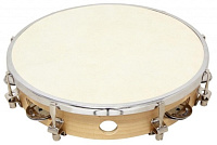 GEWA TAMBOURINE 12" Тамбурин, кожа, деревянное кадло, металлические бубенцы, настраиваемый