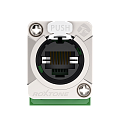 ROXTONE RE8FD5 Разъем RJ45 панельный, гнездо, тип-D, розетки соответствуют CAT5e стандарту TIA / EIA 568-C.2 и ISO / IEC1 1801, возможность использования  разъема RJ45 и разъема RJ45 типа XLR