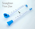 NUVO Straighten Your jSax Kit (White/Blue) прямая шейка и раструб для того, чтобы трансформировать jSax в прямой формат, цвет белый/голубой
