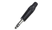 NordFolk NCJ5288  кабельный разъем 6.35 мм stereo Jack (TRS), черный, пластиковая крышка