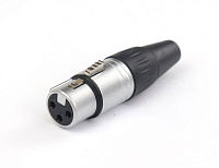 AuraSonics X3F-G 3-контактный кабельный разъем XLR female, позолоченные контакты, цвет хром