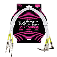 Ernie Ball 6056 набор патч-кабелей, 3 шт., длина 46 см, цвет белый