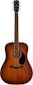 FENDER PD-220E Mahagony Aged Cognac Burst электроакустическая гитара, цвет темный санберст, кейс в комплекте